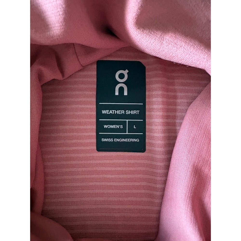On Running Weather Shirt Womens L Coral Grey High Neck Pullover Top Gorpcore - Picture 8 of 10